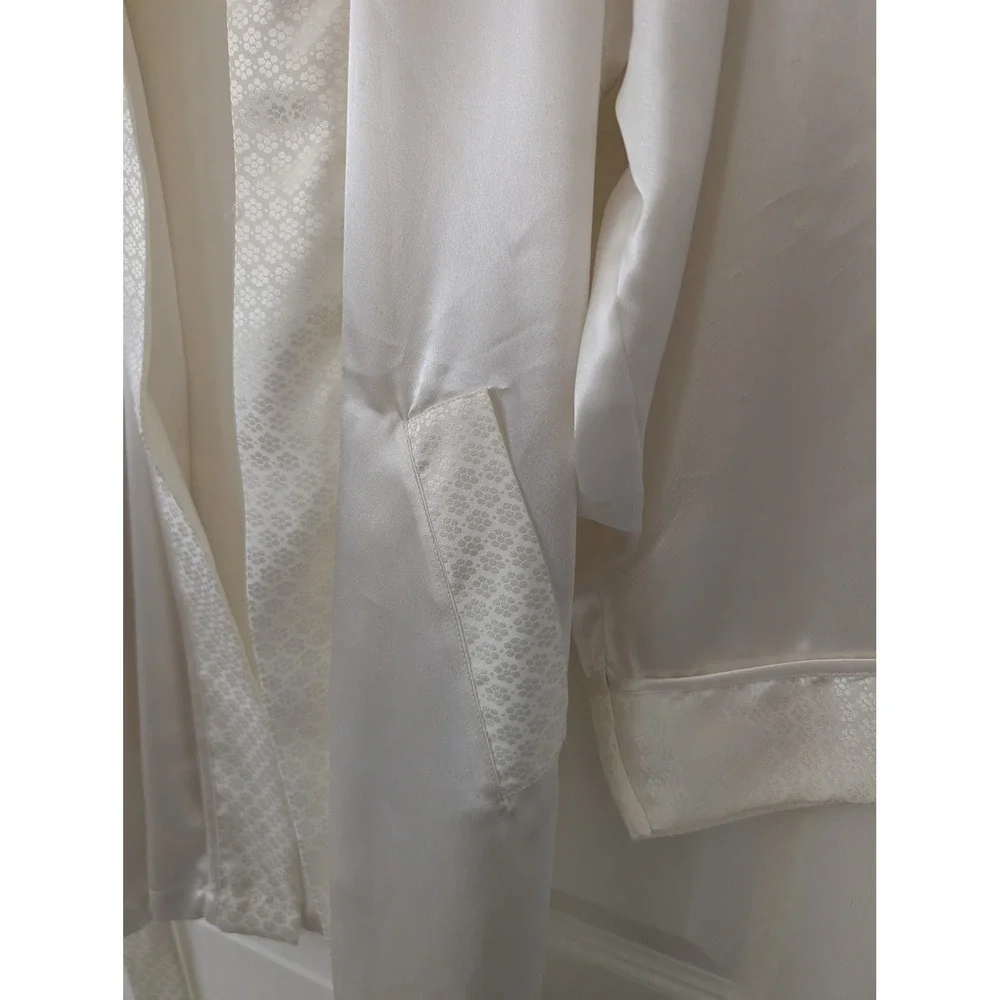 Vintage Gold Label‎ Victoria's Secret VS Satin Robe Kimono Floral Trim O/S